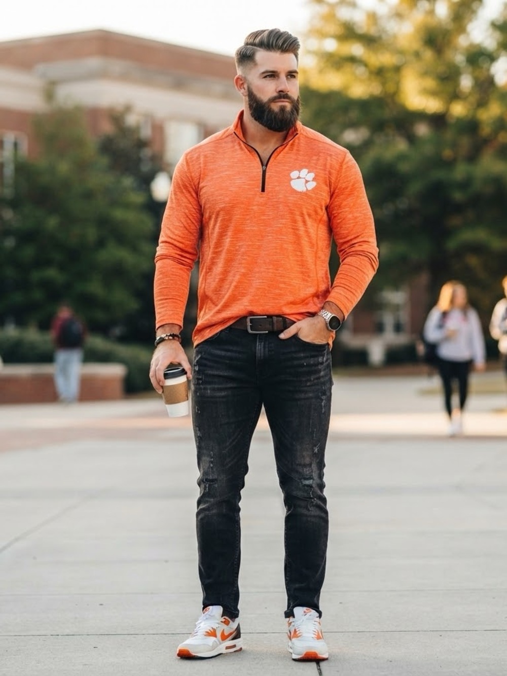 Clemson Tigers Long Sleeve Athletic Sport Zip Men’s Large